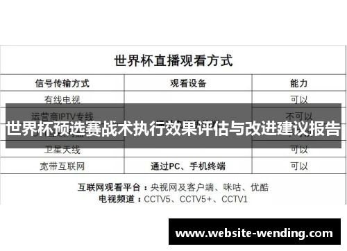 世界杯预选赛战术执行效果评估与改进建议报告