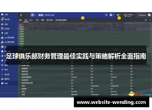 足球俱乐部财务管理最佳实践与策略解析全面指南